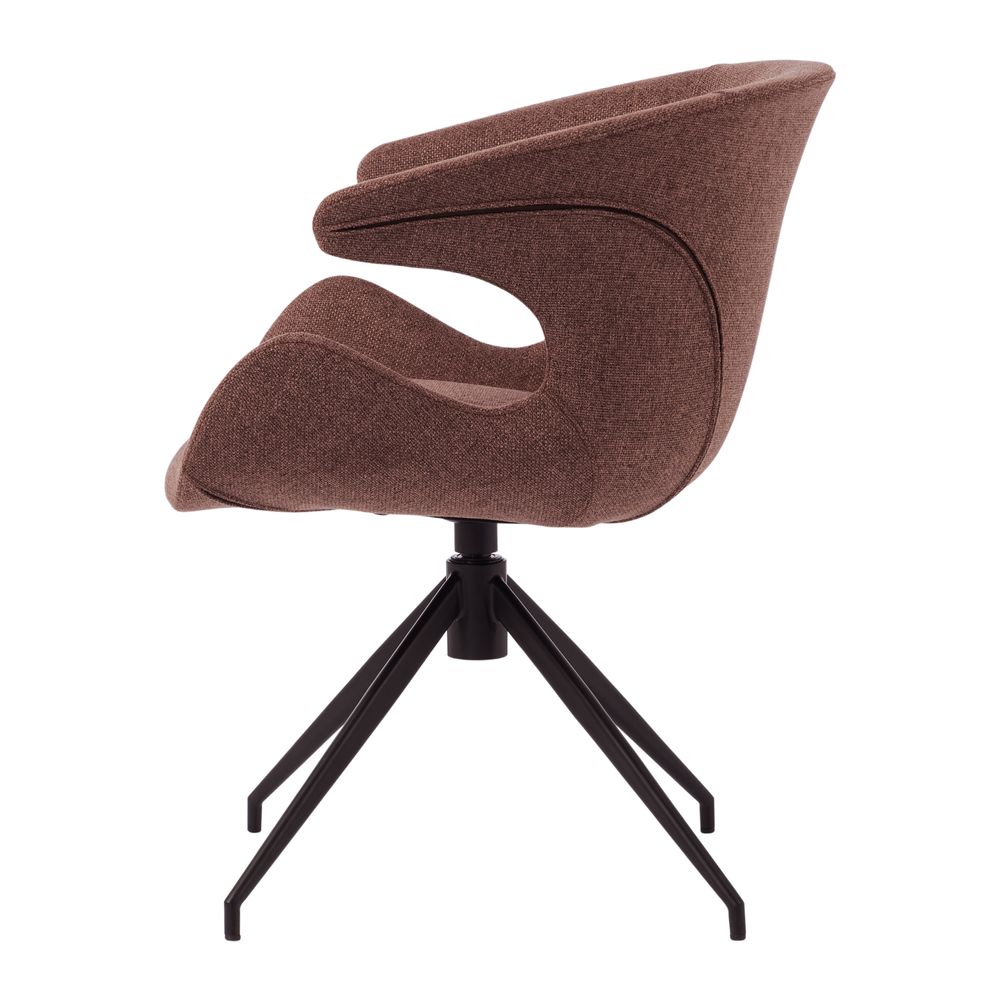 Chaise repas accoudoir tissu rouge