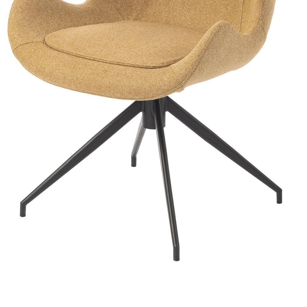 Chaise repas accoudoir tissu miel