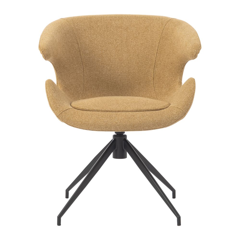Chaise repas accoudoir tissu miel