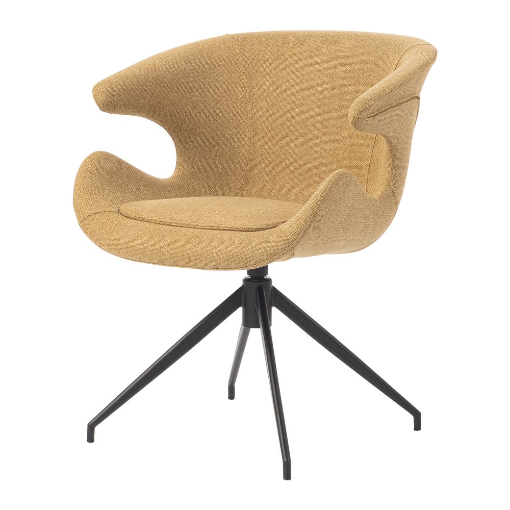 Chaise repas accoudoir tissu miel