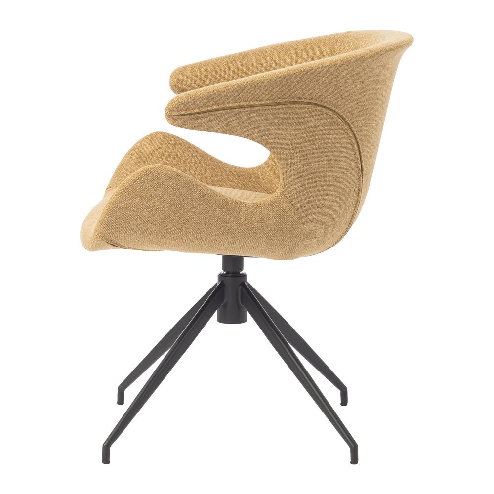 Chaise repas accoudoir tissu miel