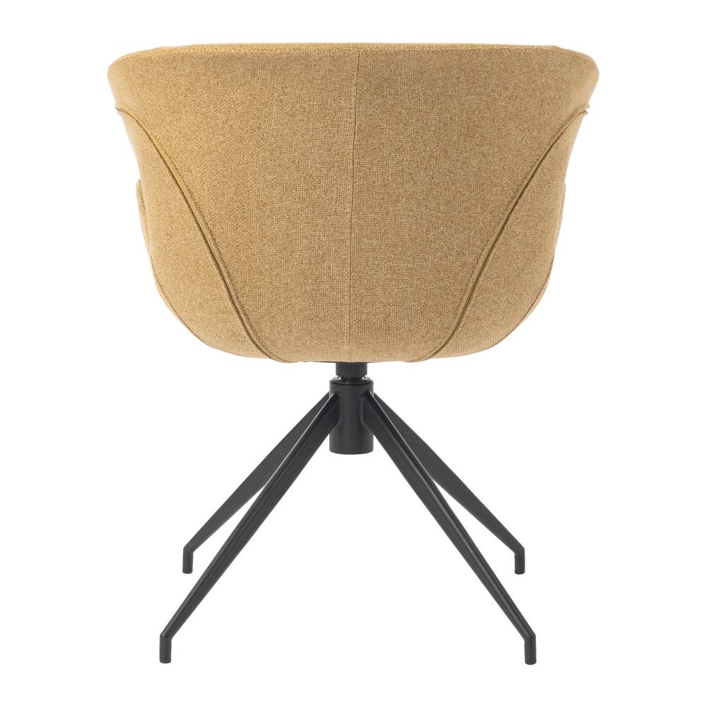 Chaise repas accoudoir tissu miel
