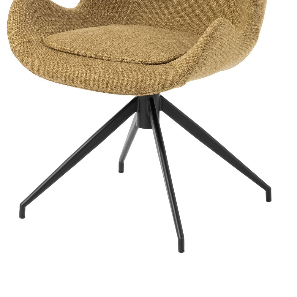 Chaise repas accoudoir tissu kaki