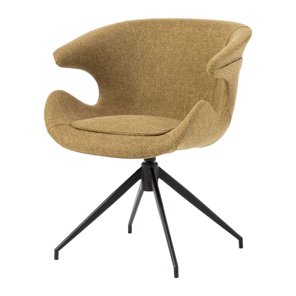 Chaise repas accoudoir tissu kaki