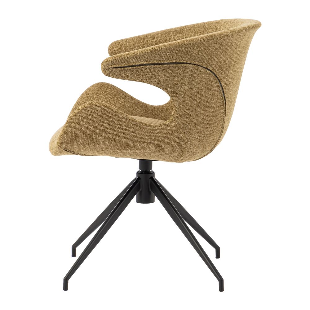 Chaise repas accoudoir tissu kaki