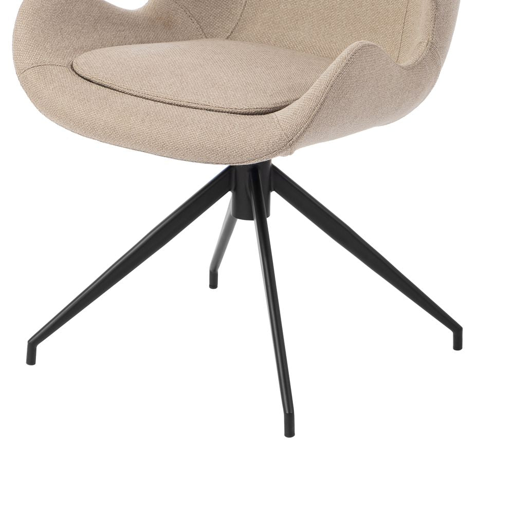 Chaise repas accoudoir tissu gris clair