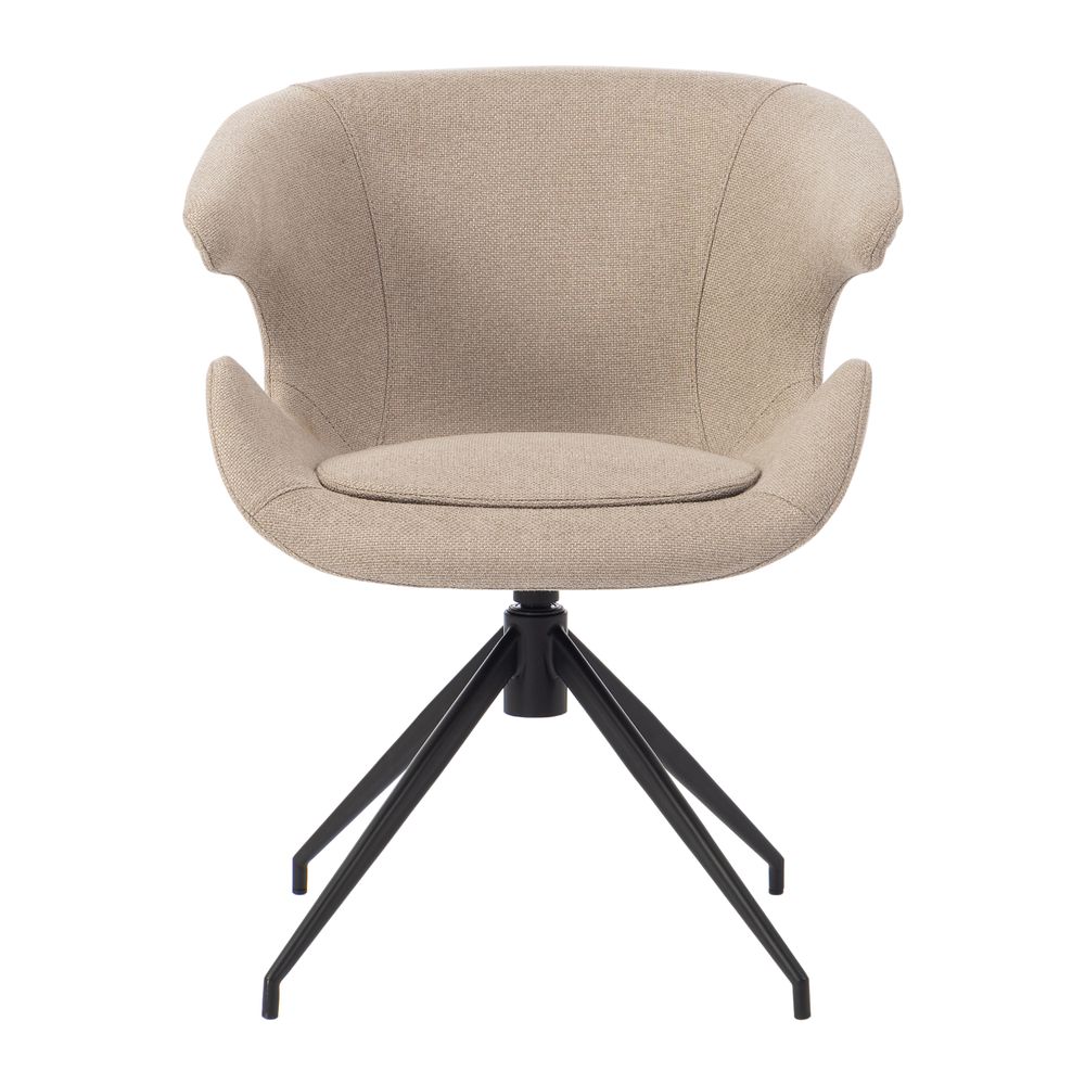 Chaise repas accoudoir tissu gris clair