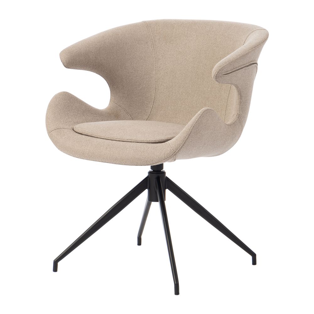 Chaise repas accoudoir tissu gris clair