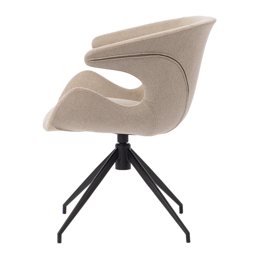 Chaise repas accoudoir tissu gris clair
