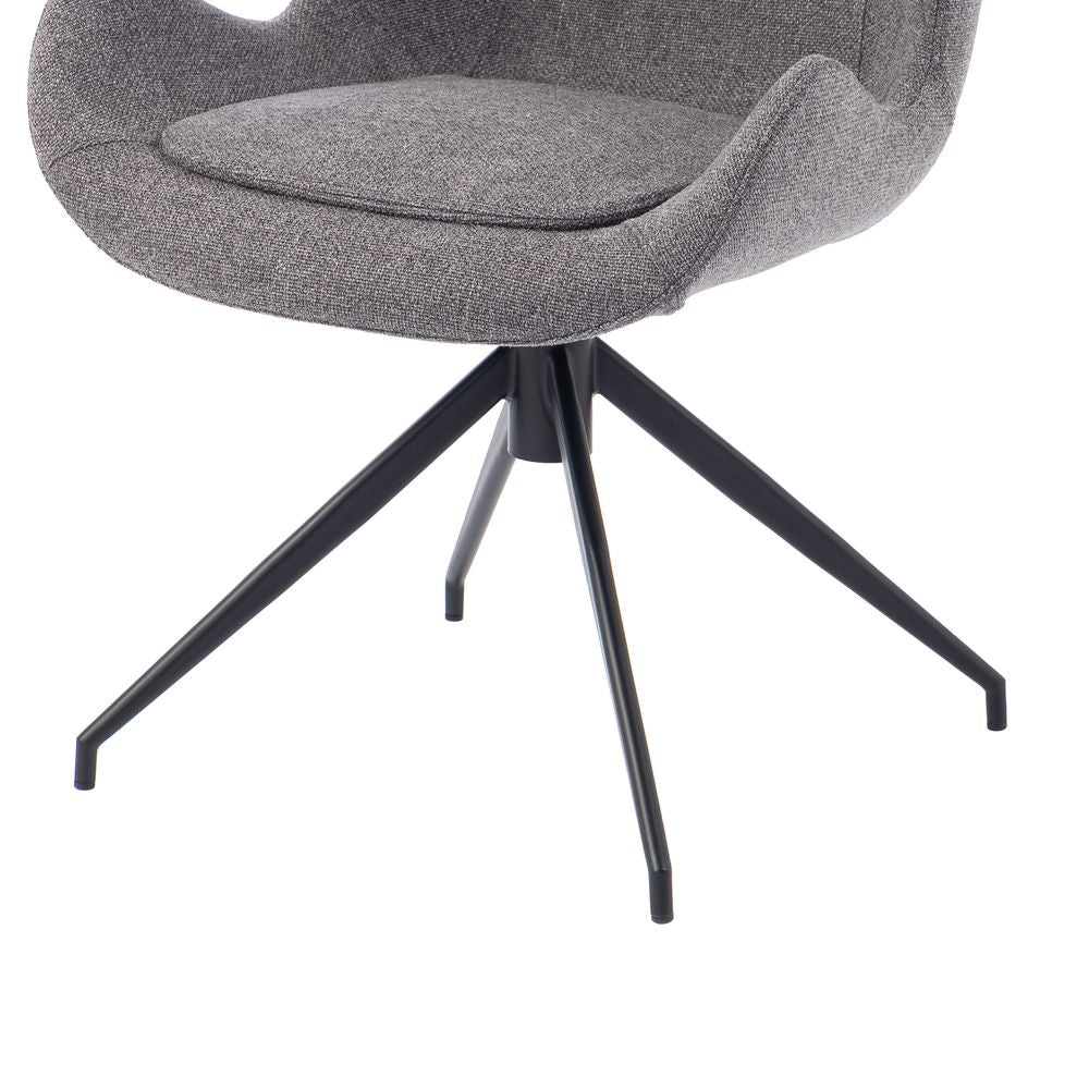 Chaise repas accoudoir tissu gris foncé