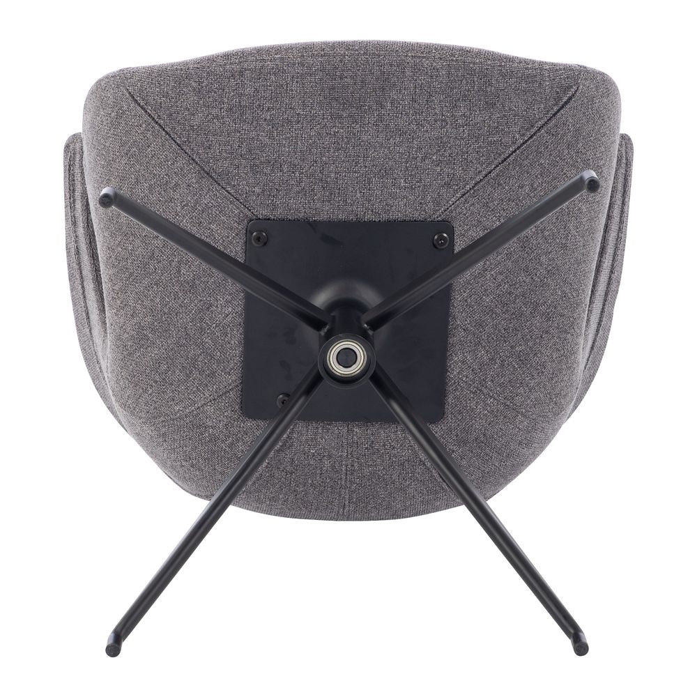 Chaise repas accoudoir tissu gris foncé