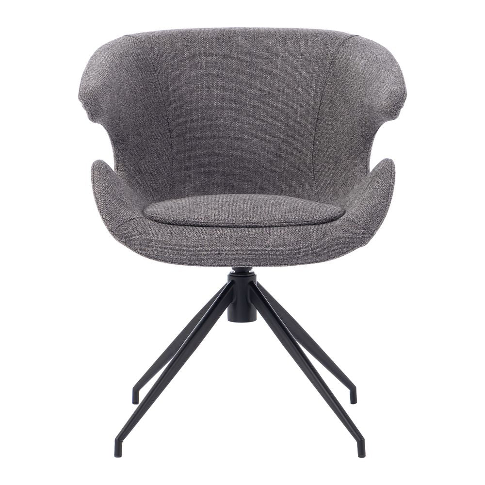 Chaise repas accoudoir tissu gris foncé