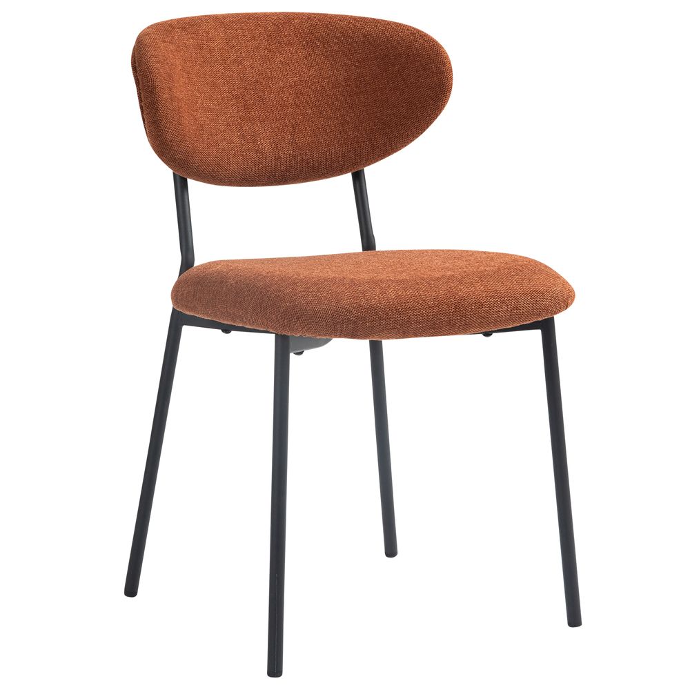 Chaise repas en tissu terracotta