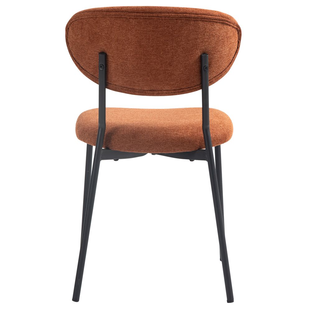 Chaise repas en tissu terracotta