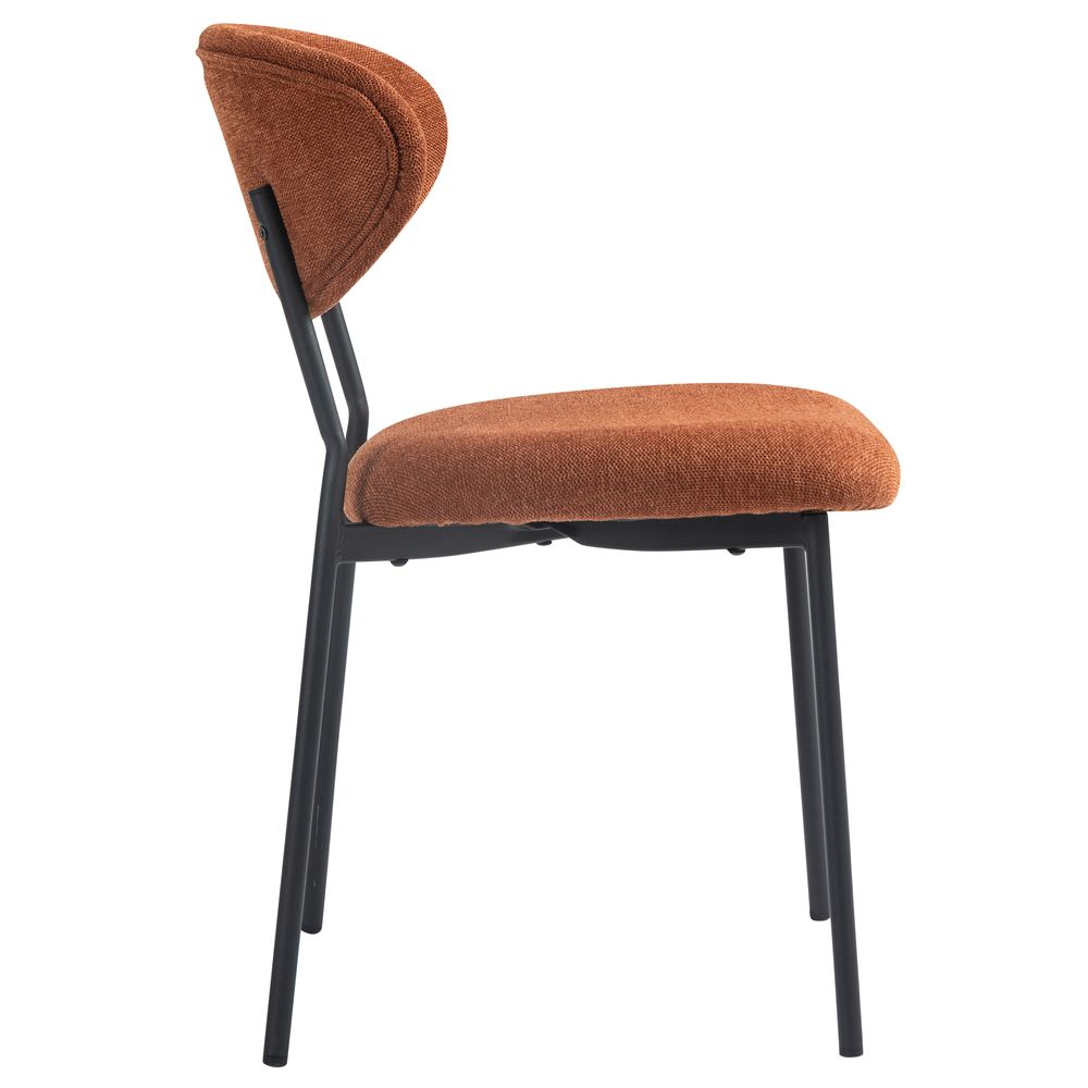 Chaise repas en tissu terracotta