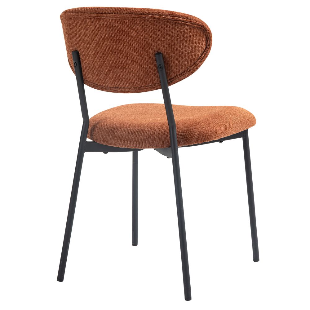 Chaise repas en tissu terracotta