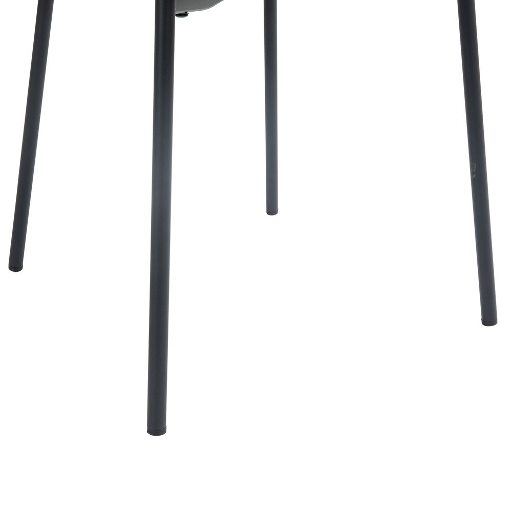 Chaise repas en tissu gris fonce