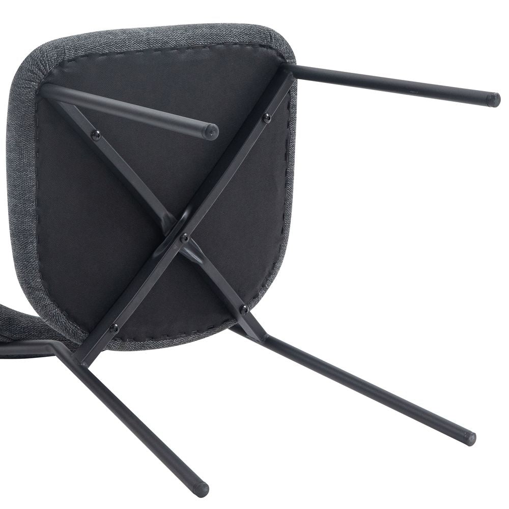 Chaise repas en tissu gris fonce