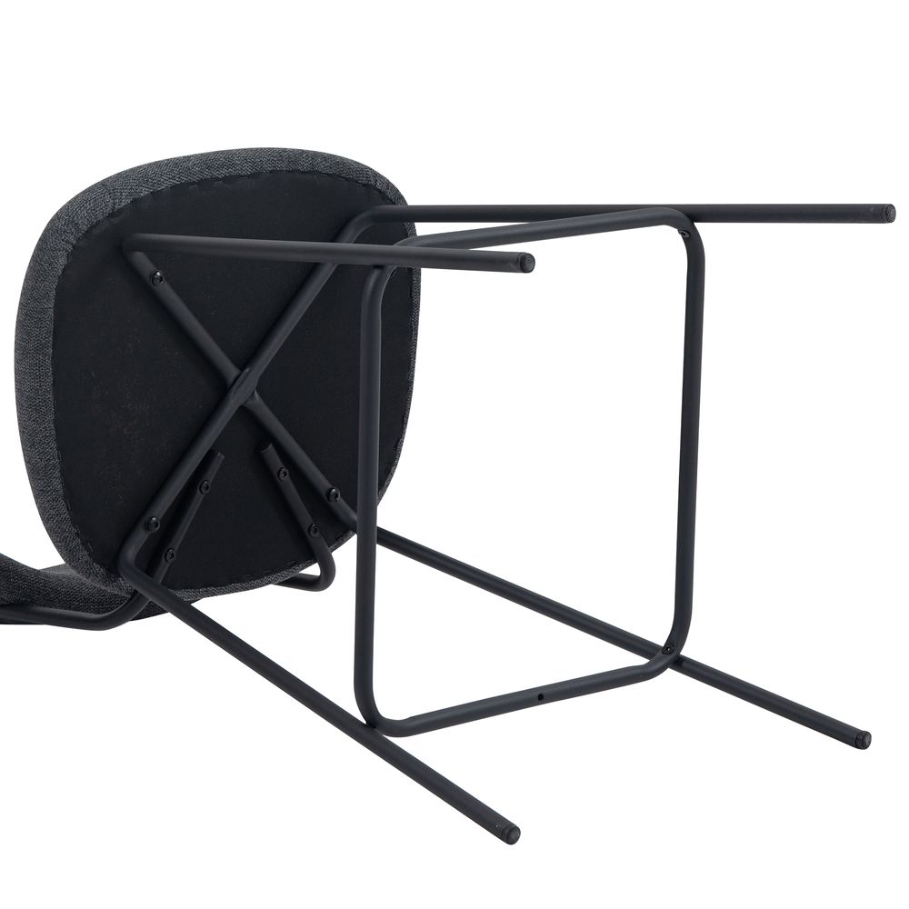 Chaise snack en tissu gris fonce