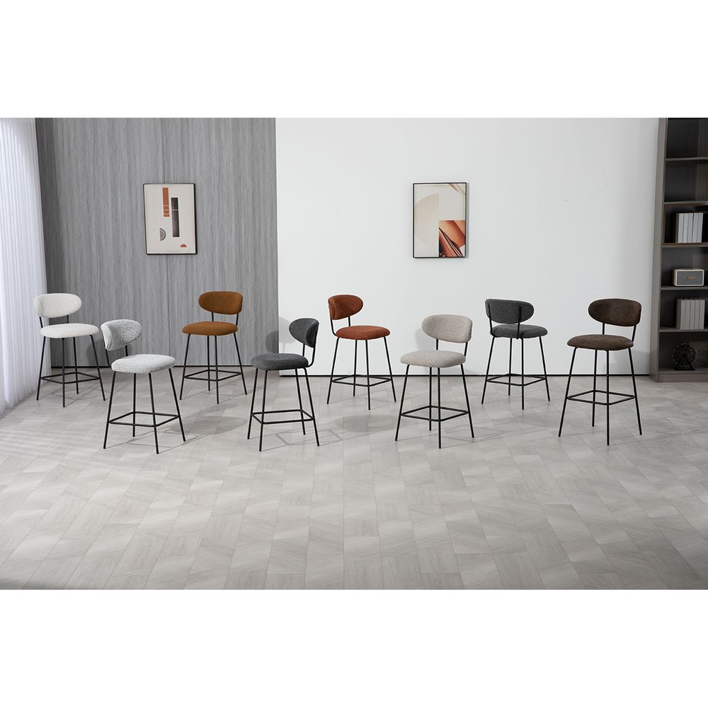 Chaise snack en tissu gris fonce