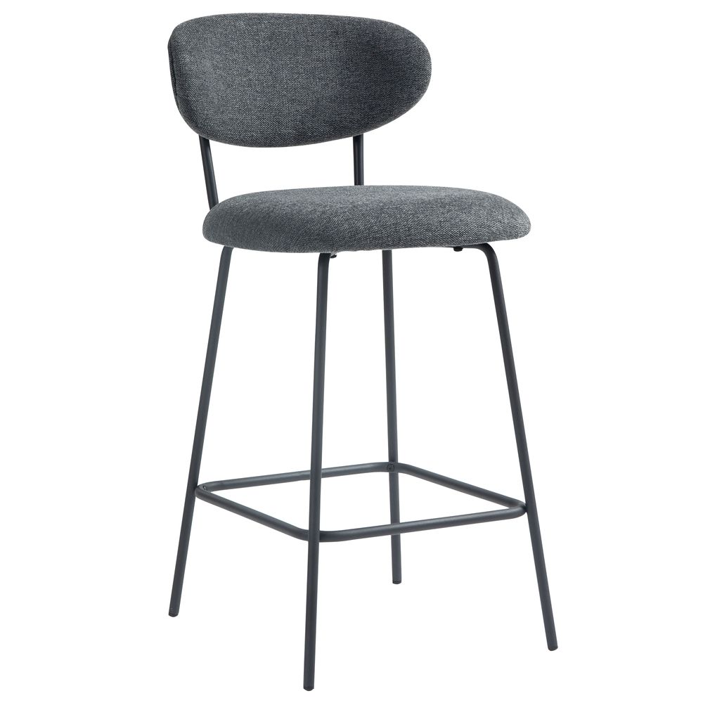 Chaise snack en tissu gris fonce