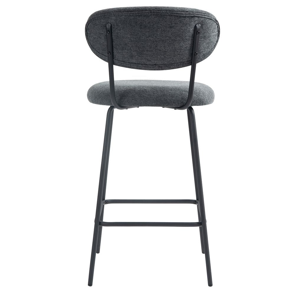 Chaise snack en tissu gris fonce