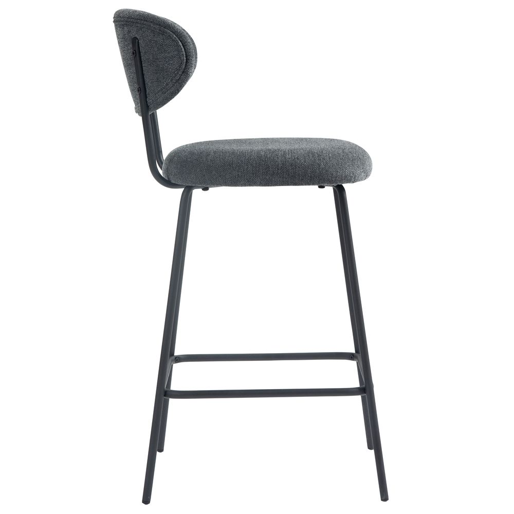 Chaise snack en tissu gris fonce