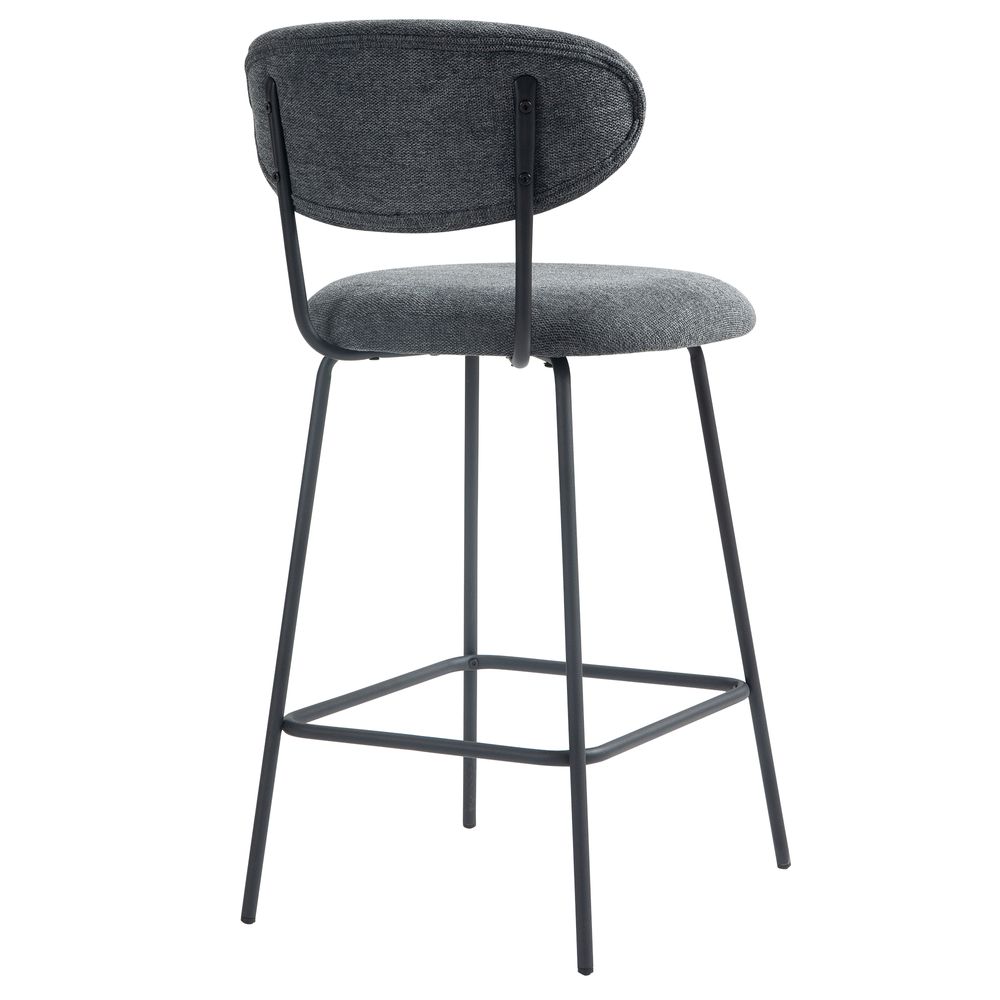 Chaise snack en tissu gris fonce