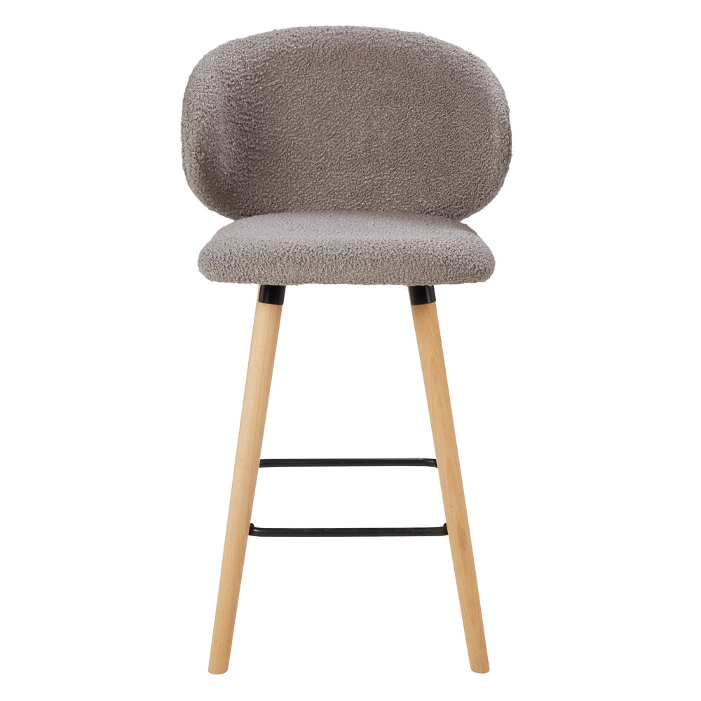 Chaise snack tissu effet laine bouclette taupe