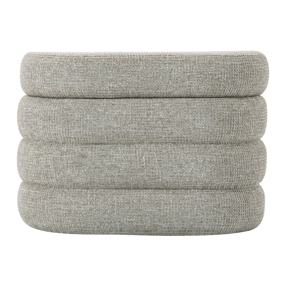 Banc coffre tissu chenillé beige