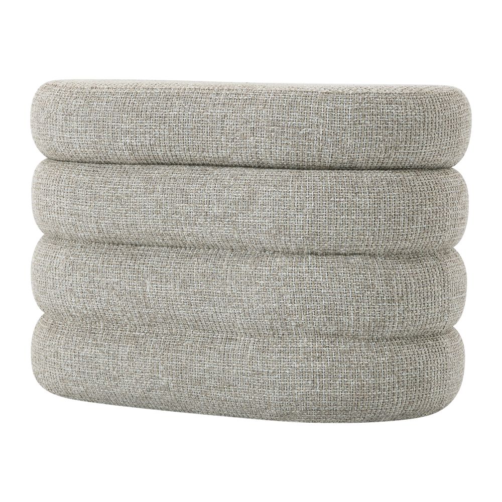 Banc coffre tissu chenillé beige