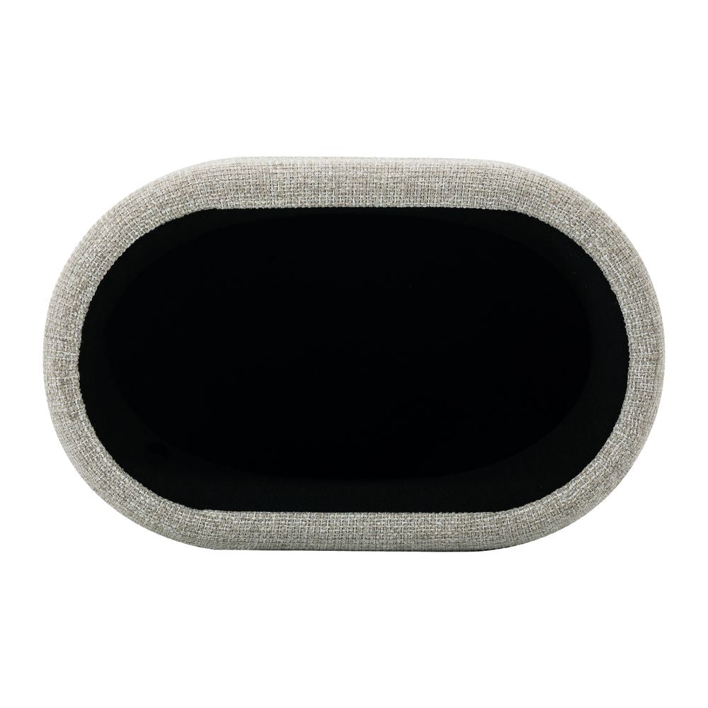 Banc coffre tissu chenillé beige