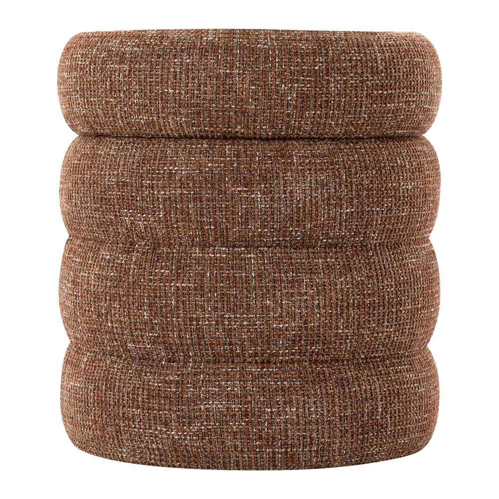 Pouf coffre tissu chenillé rouge