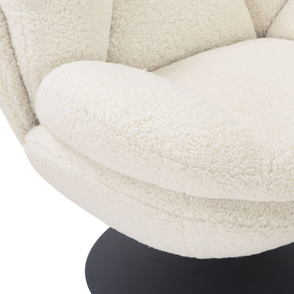 Fauteuil pivotant effet bouclette blanc
