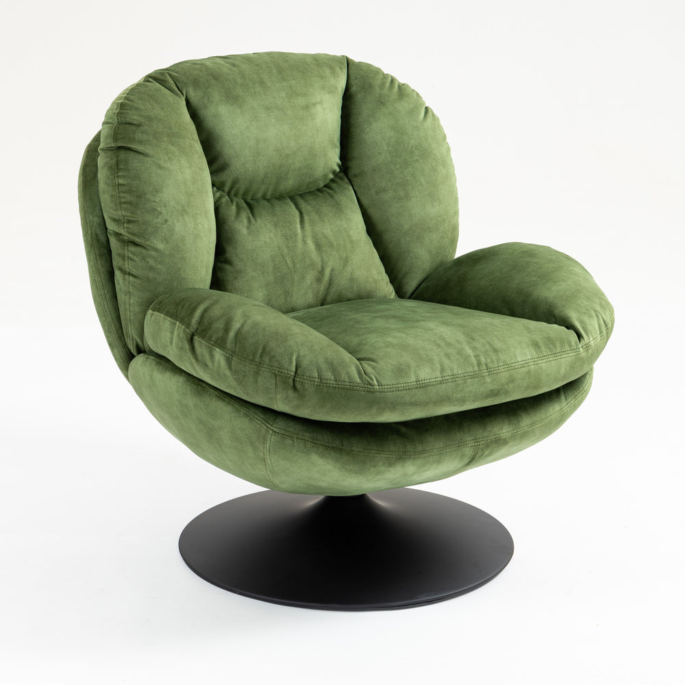 Fauteuil pivotant en velours vert