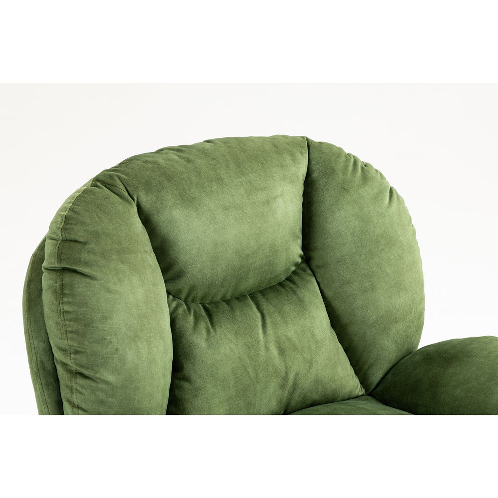 Fauteuil pivotant en velours vert