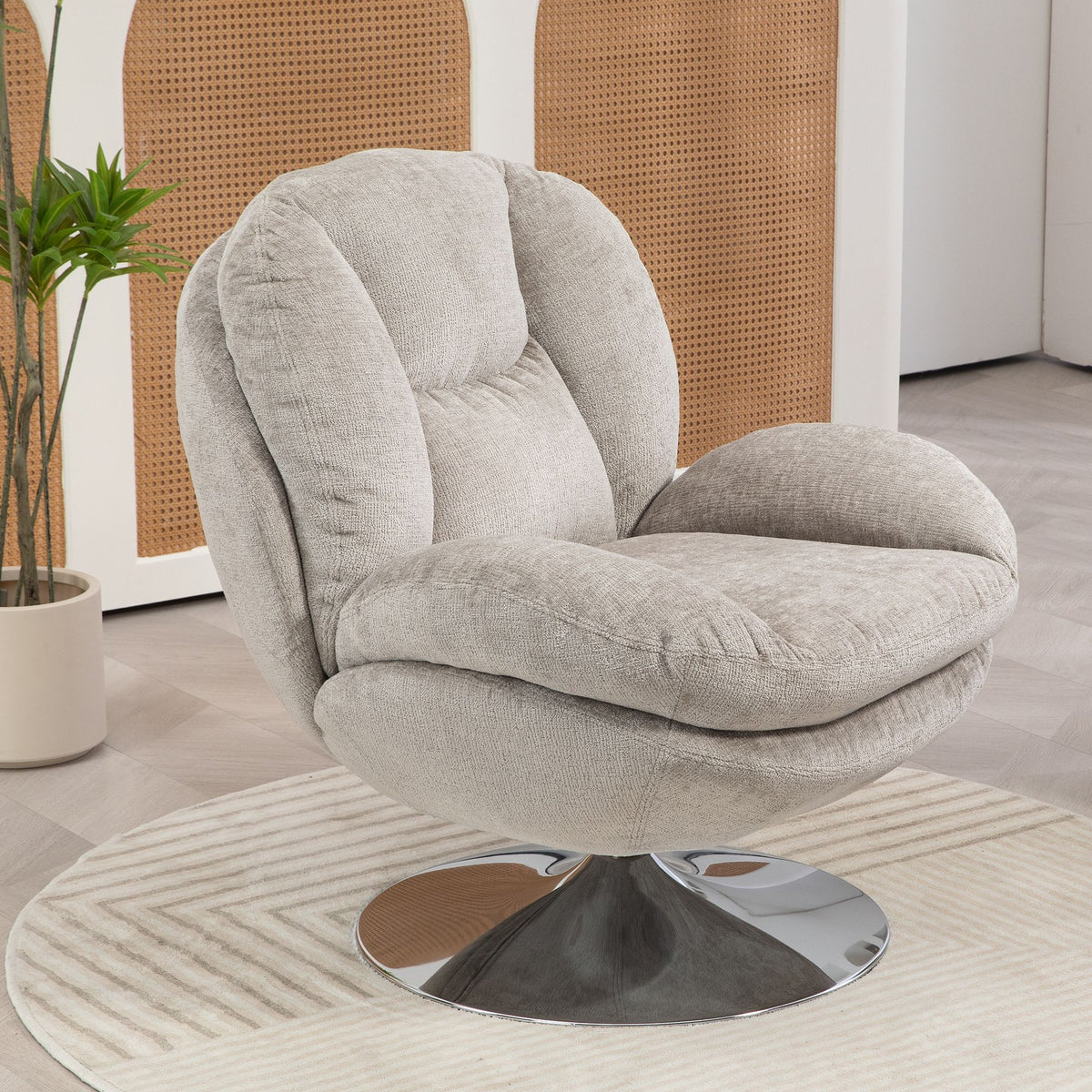 Fauteuil pivotant taupe