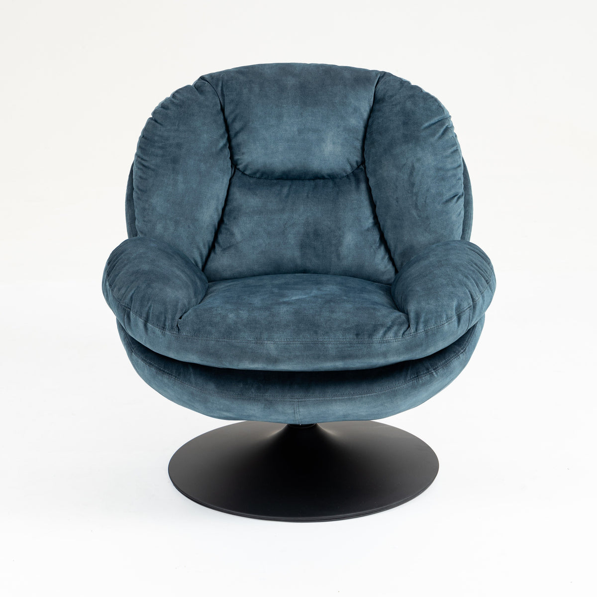 Fauteuil pivotant en velours bleu gris