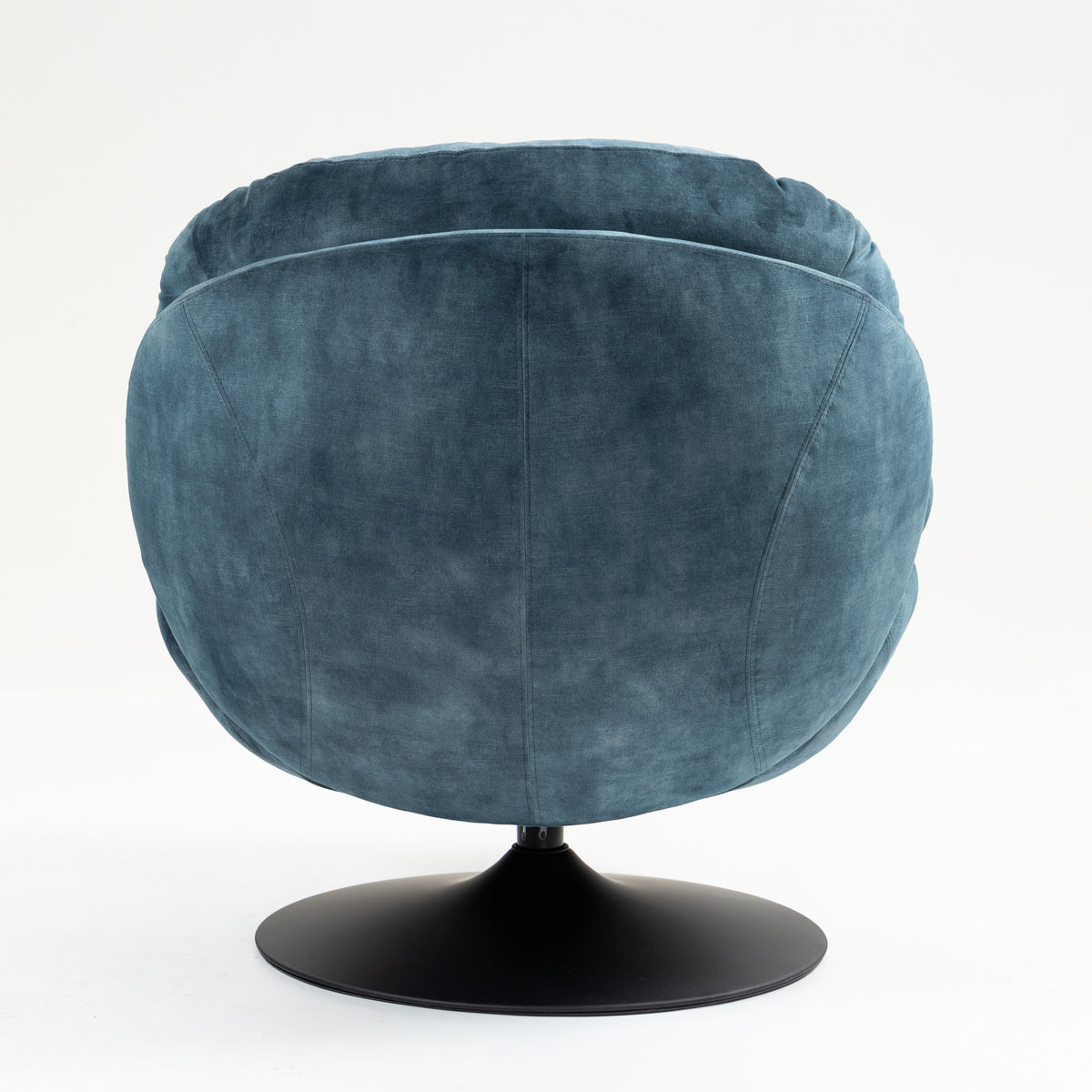 Fauteuil pivotant en velours bleu gris