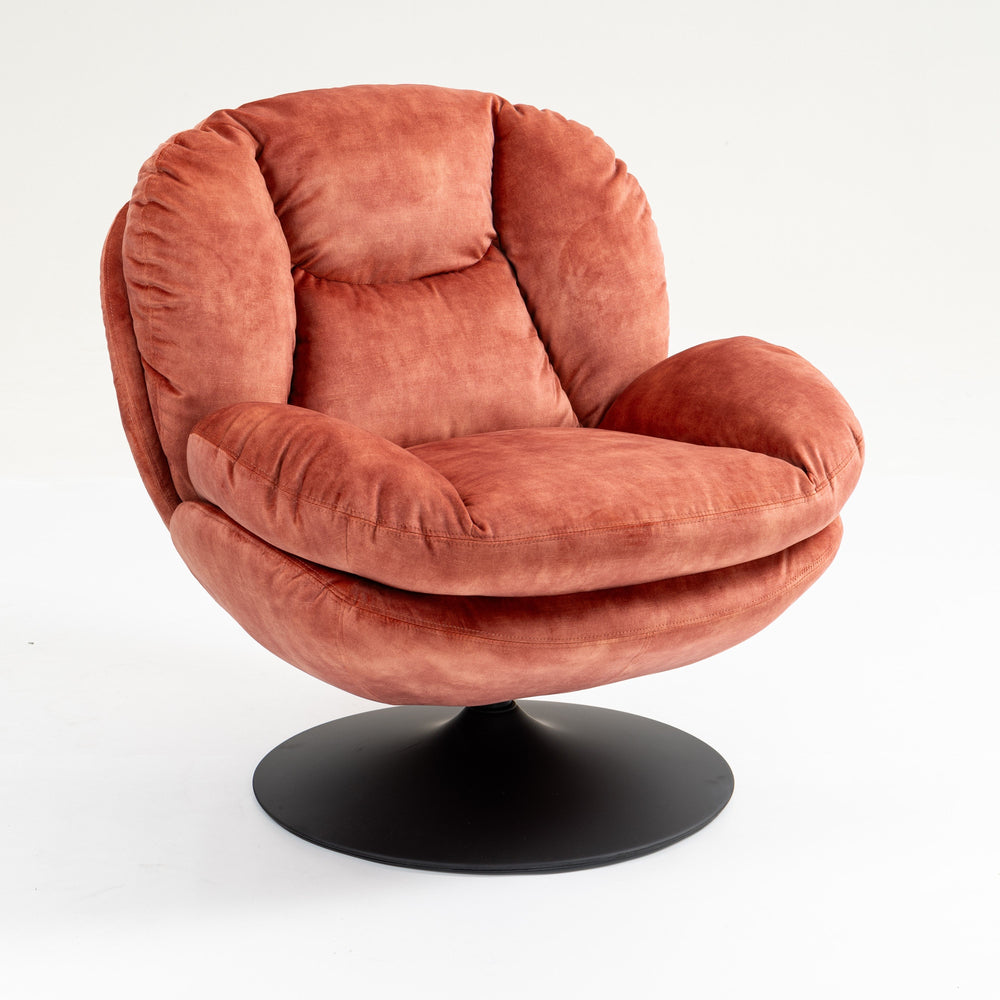 Fauteuil pivotant en velours rose