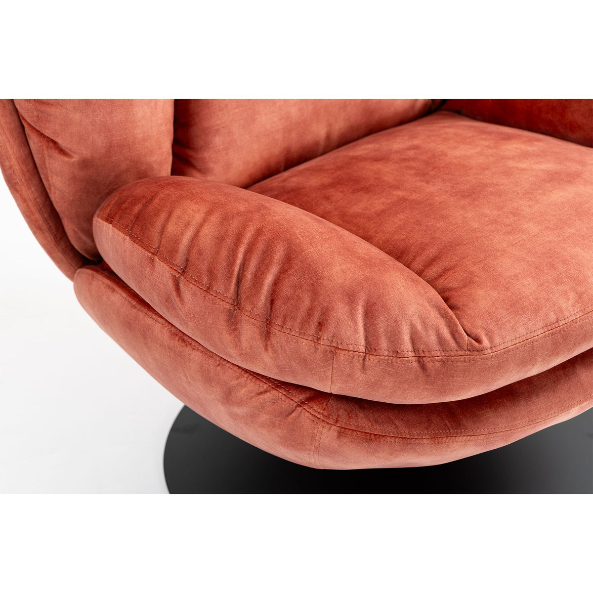 Fauteuil pivotant en velours rose