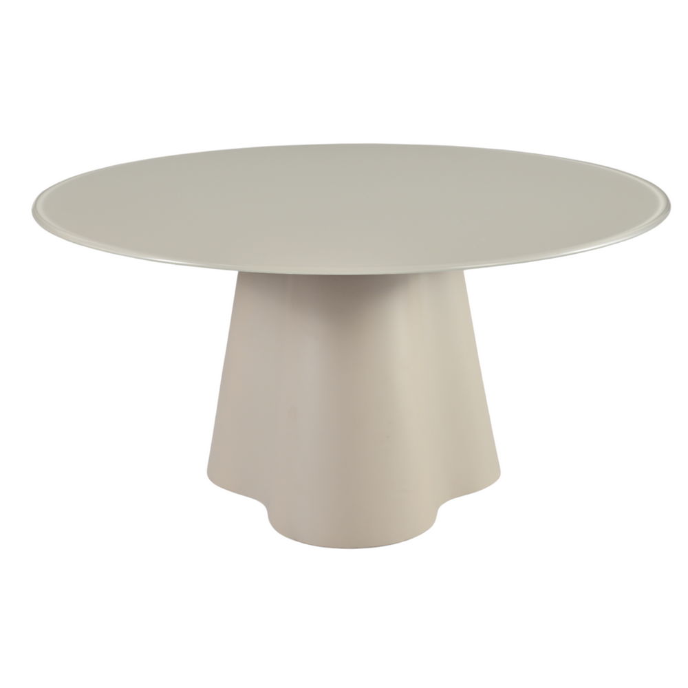 Table basse D80 en verre beige mat