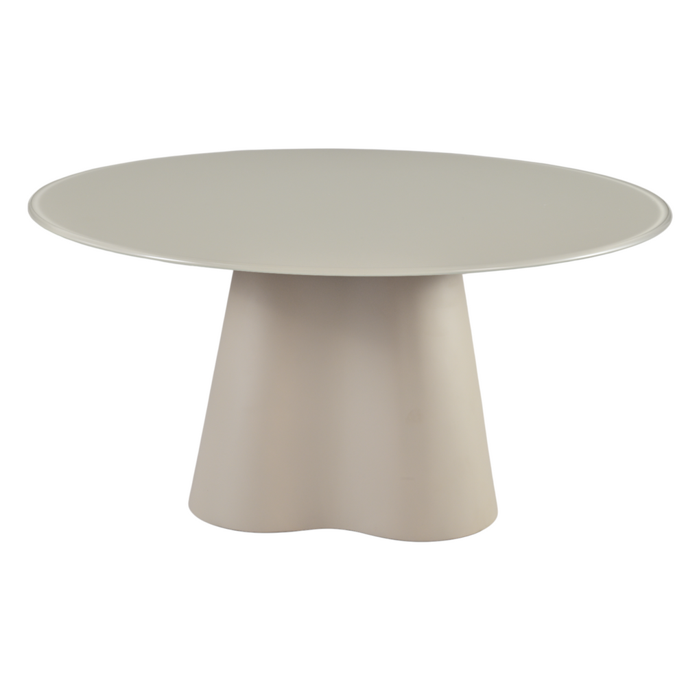 Table basse D80 en verre beige mat