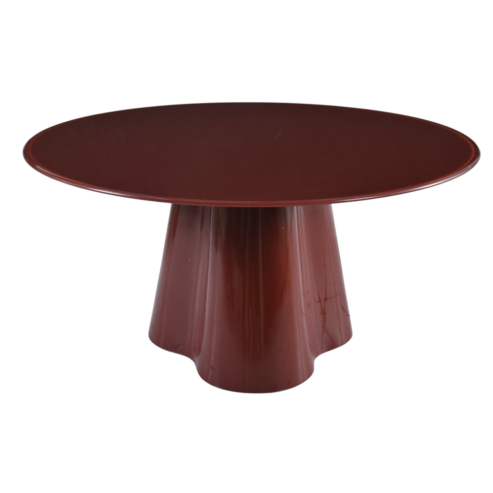 Table basse D80 en verre rouge brillant