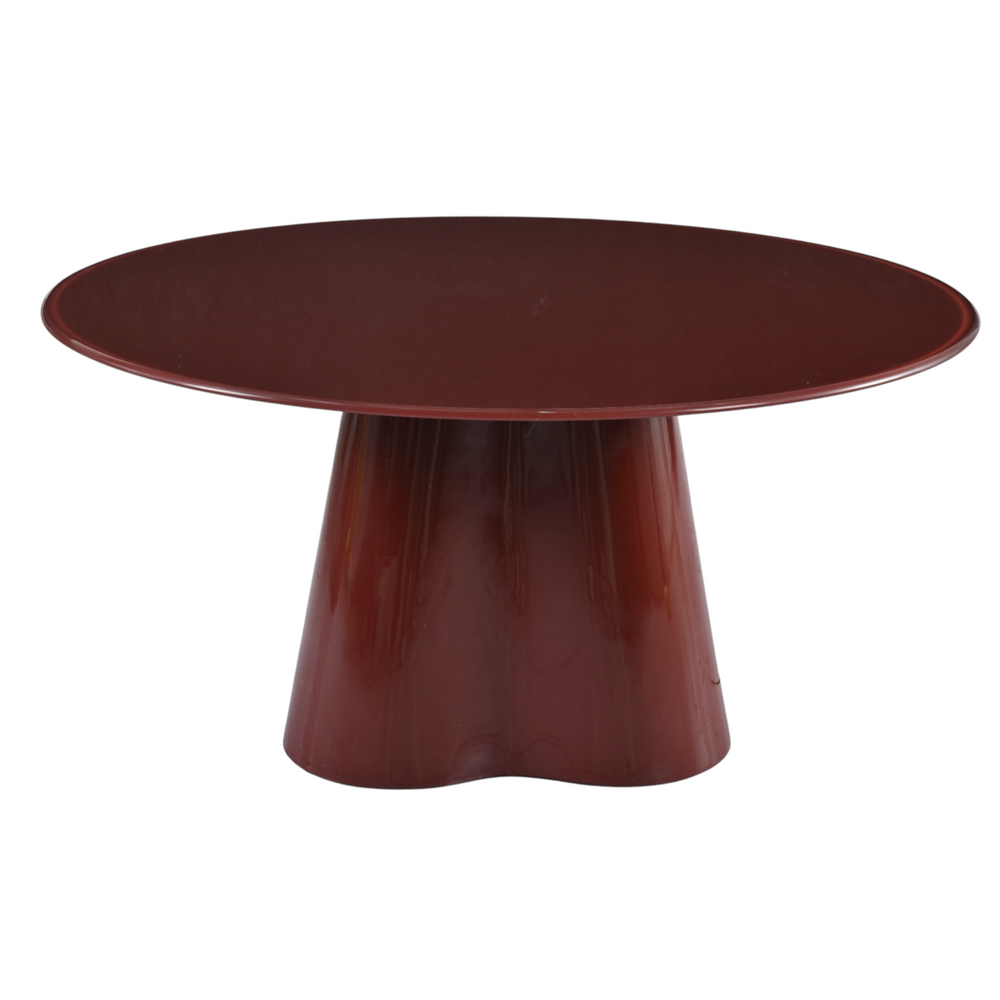 Table basse D80 en verre rouge brillant