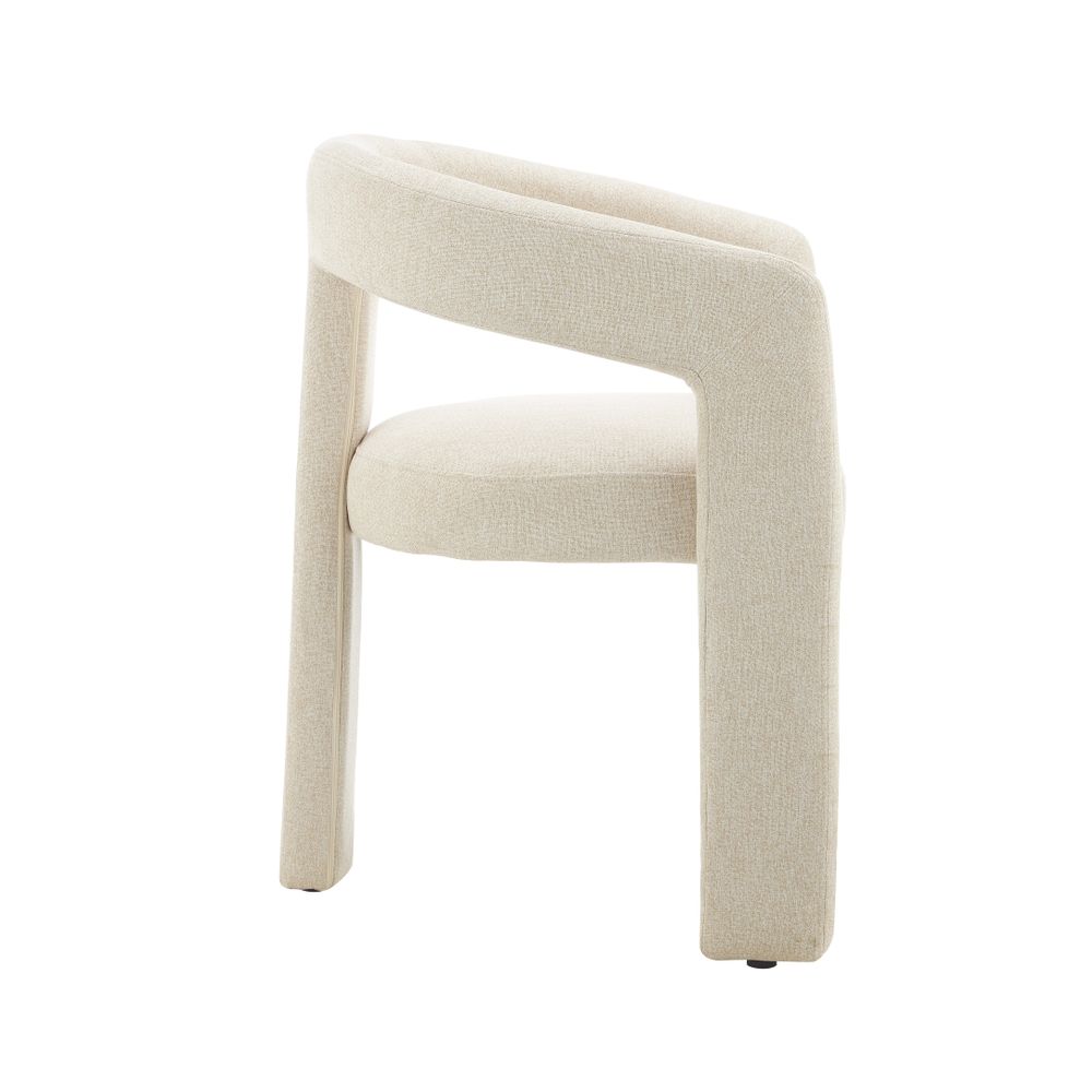 Chaise repas 3 pieds full tissu sable