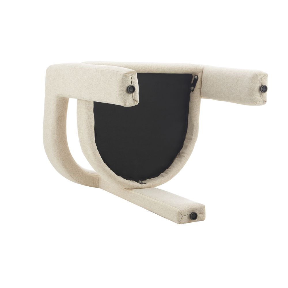 Chaise repas 3 pieds full tissu sable