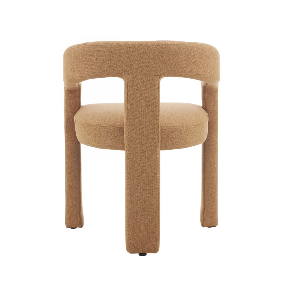 Chaise repas 3 pieds full tissu marron clair