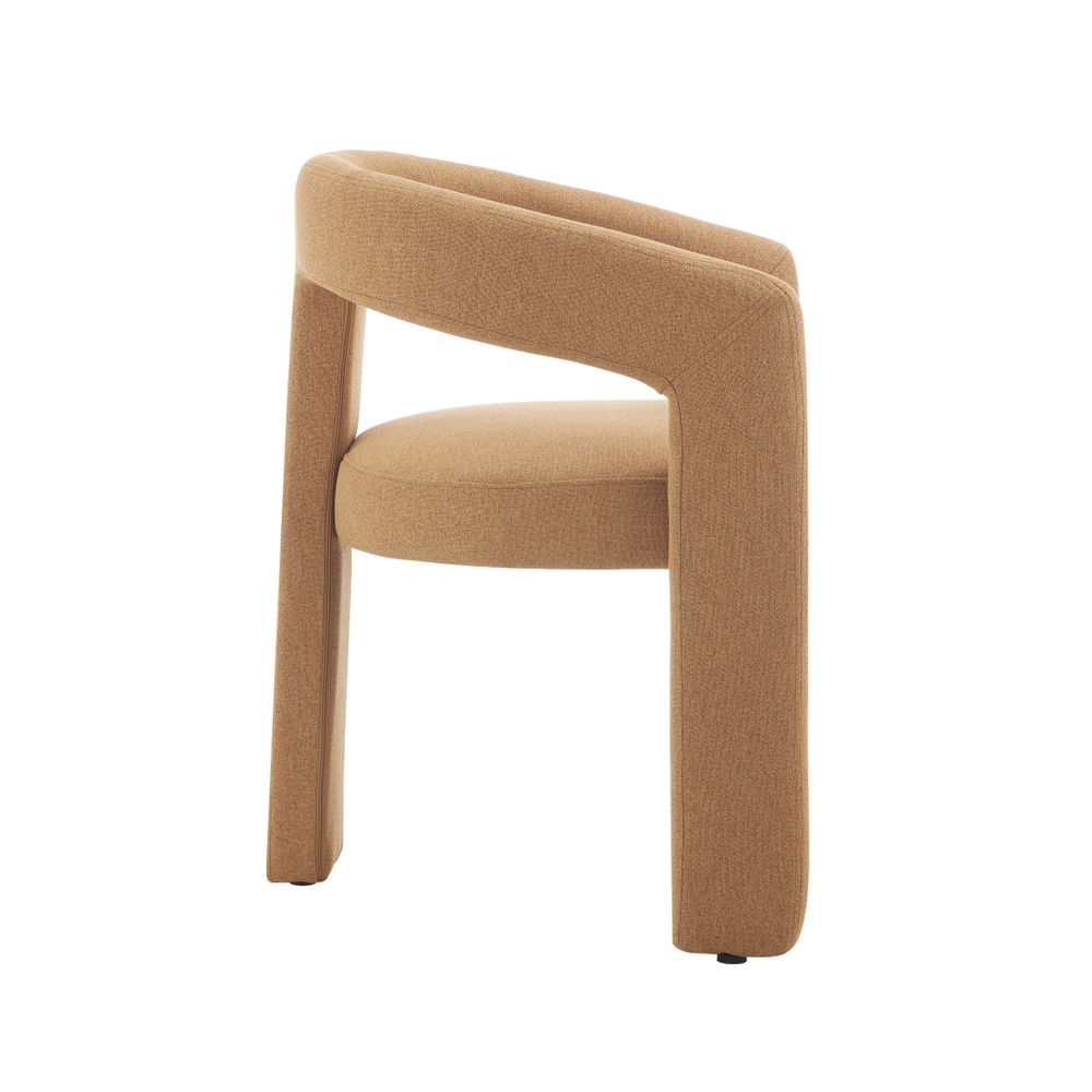 Chaise repas 3 pieds full tissu marron clair