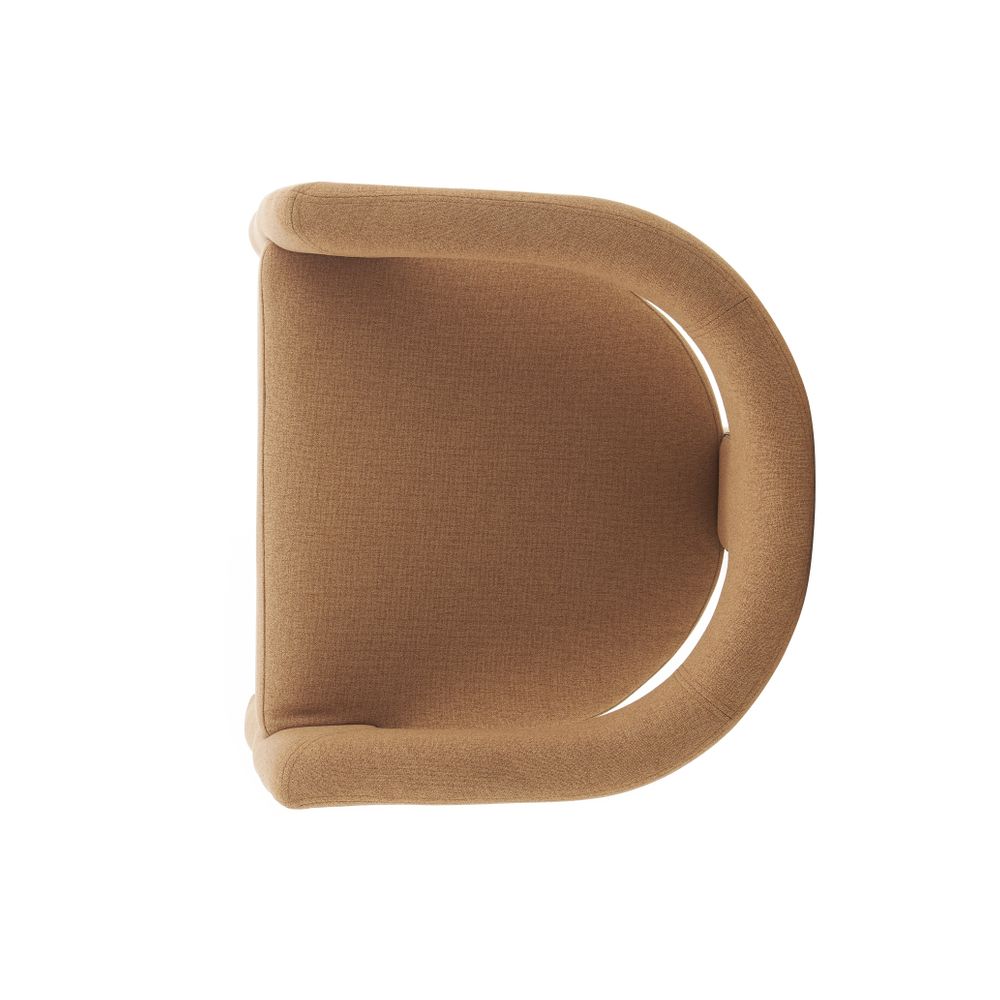 Chaise repas 3 pieds full tissu marron clair